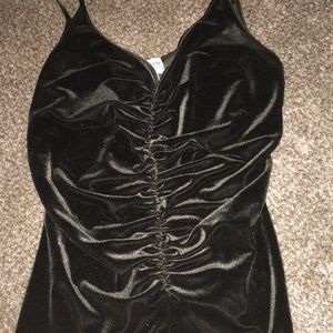 very dark green tank